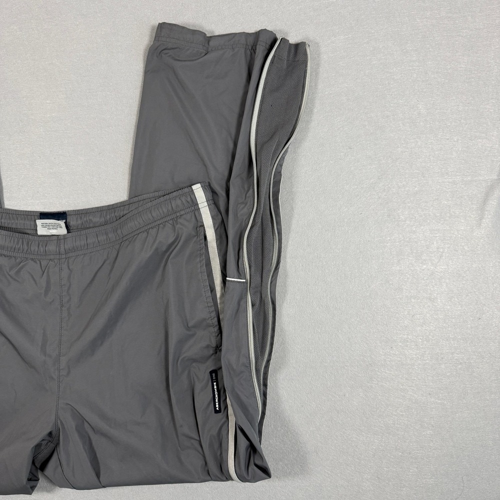 VTG 90's Abercrombie & Fitch Mens M 092 Track Pants Gray Gym Issue Mesh Lined - Picture 5 of 16